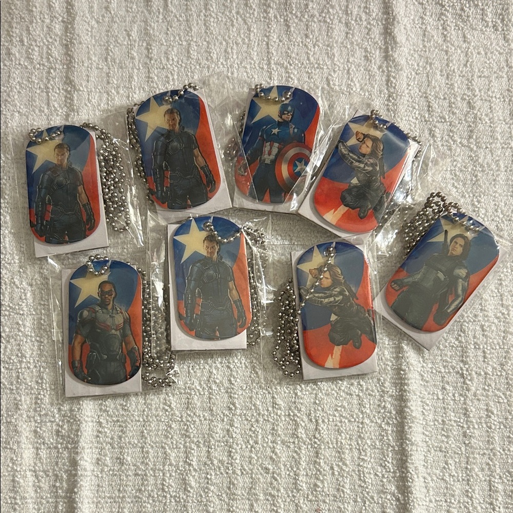 Marvel/UpperDeck Captain America Civil War Dog Tag Necklace set of 8